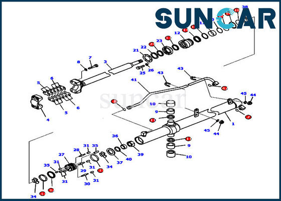 comprar La niveladora parte 707-99-27330 equipos del reemplazo del equipo D65EX-16 KOMATSU del sello del cilindro hidráulico online manufacture