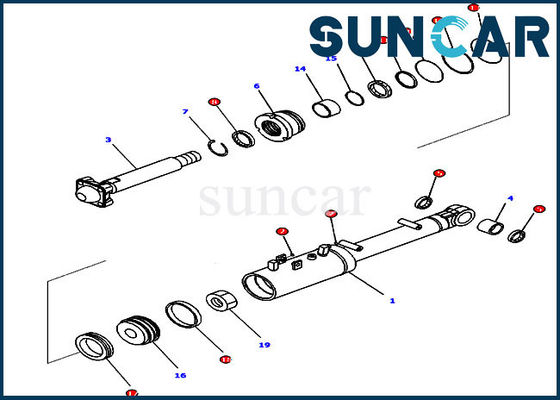 comprar Equipo de Kit Dozer Blade Tilt Seal del servicio del cilindro de la inclinación y de la echada de D65EX-16 KOMATSU 707-99-43320 online manufacture