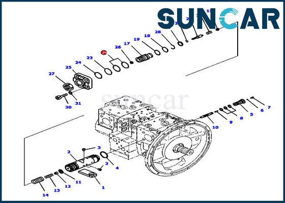 comprar piezas internas principales de Ring For PC210-10 PC210LC-10 KOMATSU del sello de la bomba 708-2L-45240 online manufacture