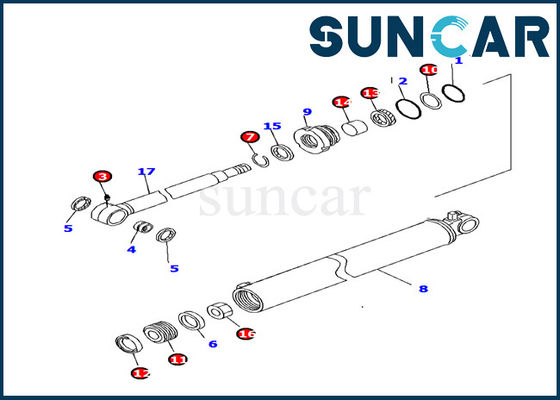 comprar 707-98-35330 equipo de Cylinder Inner Service del excavador del equipo PC130F-7 del sello del cilindro de KOMATSU RLG online manufacture