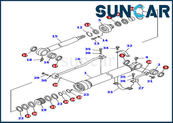 comprar Excavador Sealing Kit del equipo PC130F-7 KOMATSU del sello del cilindro del cubo de la resistencia de aceite 707-99-27500 online manufacture