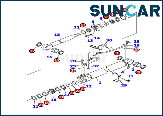 comprar 707-99-27520 modelo del equipo PC130F-7 de Kit Komatsu Boom Cylinder Service del sello de la reparación del cilindro hidráulico online manufacture