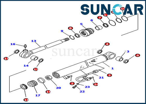 comprar 707-98-04700 excavador Inner Service Kit de Kit Komatsu PC18MR-2 PC14R-3 del sello del cilindro del cubo online manufacture
