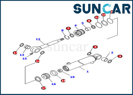 comprar 707-98-11220 cilindro hidráulico Assy Repair Kit del equipo PC14R-3 del sello del cilindro del oscilación del auge de KOMATSU online manufacture