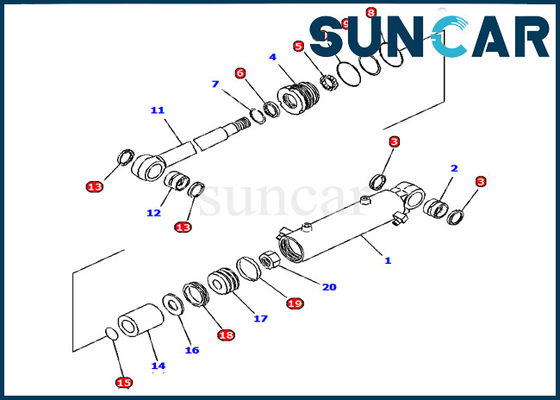 comprar Sello Kit Komatsu Excavator PC15R-8 del cilindro hidráulico del equipo 707-98-12660 del servicio del cilindro de cuchilla online manufacture
