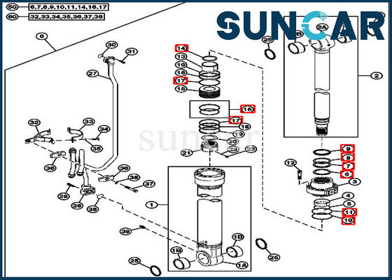 comprar excavador Replacement Seal Kit de Kit John Deere 240DLC 250GLC del servicio del cilindro del auge 4S00715 online manufacture