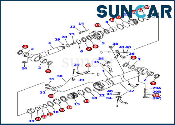 comprar Equipos hidráulicos del sello del reemplazo de KOMATSU PC160LC-7 del equipo 707-99-46320 del lacre del cilindro del brazo online manufacture