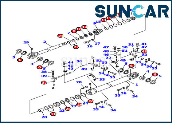comprar 707-99-77330 equipo de Bucket Cylinder Sealing del excavador del equipo de reparación del sello del cilindro PC1600-1 KOMATSU online manufacture