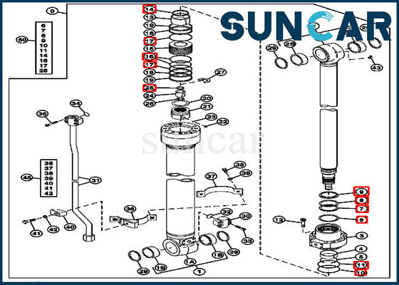 comprar Sello Kit Fits Excavator 180 John Deere Construction Machinery Models del cilindro de 4483194 brazos online manufacture