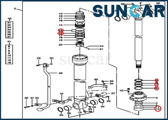 comprar Equipos del servicio del cilindro hidráulico del equipo 4467381 del sello del cubo aplicables a las piezas de Deere 180 160C online manufacture