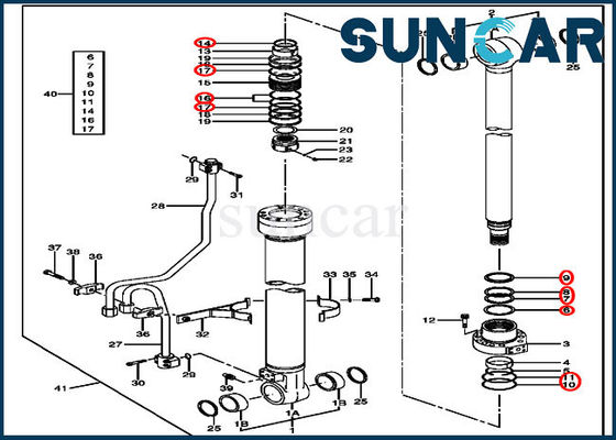 comprar Reparación Kit Cylinder Components For 120C 120D John Deere Replacement Parts del sello de 4662895 auges online manufacture