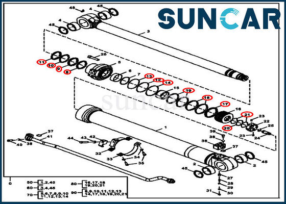 comprar Equipos del equipo 135G 130G John Deere Good Sealing Performance del sello de la reparación del cilindro del brazo FYA00012900 online manufacture