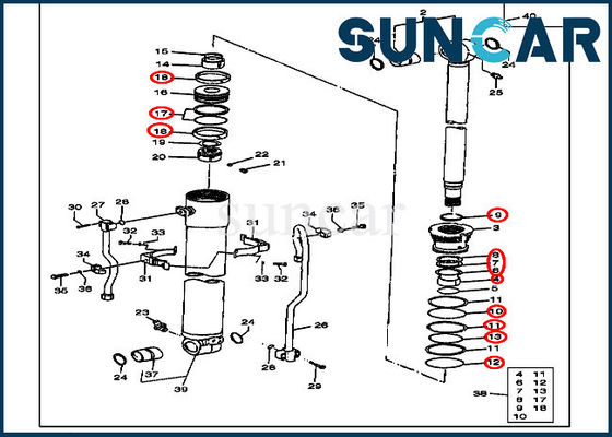 comprar 190 equipos de Kit Excavator Mechanical Equipment Repair del sello del cilindro de las piezas AT194439 de Deere online manufacture
