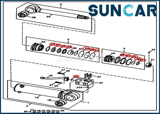 comprar 4669900 maquinaria de construcción hidráulica de Kit Fits 220DW 190GW Deere de la reparación del sello del cilindro de cuchilla online manufacture