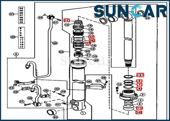 comprar 4662884 equipos de reparación del sello del cilindro del auge para el equipo de los modelos de 2154D 200LC JOHN DEERE online manufacture