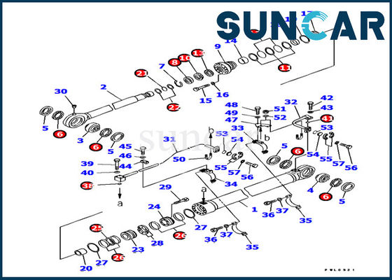 comprar 707-99-77070 cilindro del cubo que sella piezas de reparación internas de Kit Komatsu Excavator PC1800-6 online manufacture