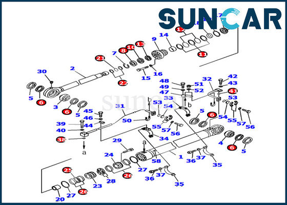 comprar Excavador Service Kit Inner Repair Kit del equipo 707-99-77180 del sello del cilindro del cubo de KOMATSU PC1800-6 online manufacture