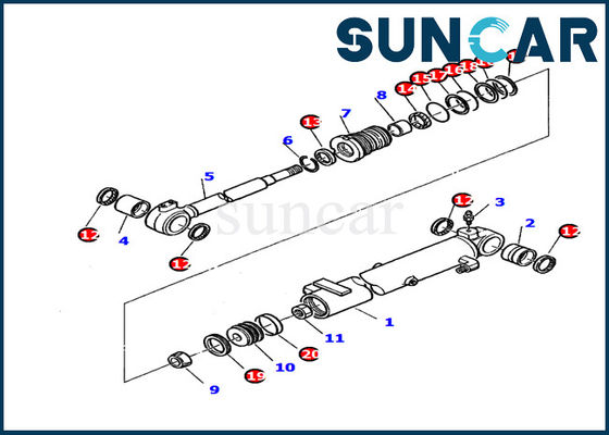 comprar 878000391 cilindro hidráulico del equipo de reparación de Kit Fits Komatsu PC20-7 del sello del cilindro del auge del excavador online manufacture