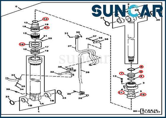 comprar Excavador JOHN DEERE de Kit Service Kit For 245GLC del sello del cilindro del auge FYA00001396 online manufacture