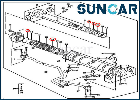 comprar 4485615 equipos de reparación del sello del auge caben el cilindro de 270C LC John Deere Excavator LH/RH online manufacture
