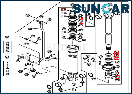 comprar Ajustes 270CLC 2554 John Deere Replacement Service Parts del equipo 4639936 del sello de la reparación del auge online manufacture