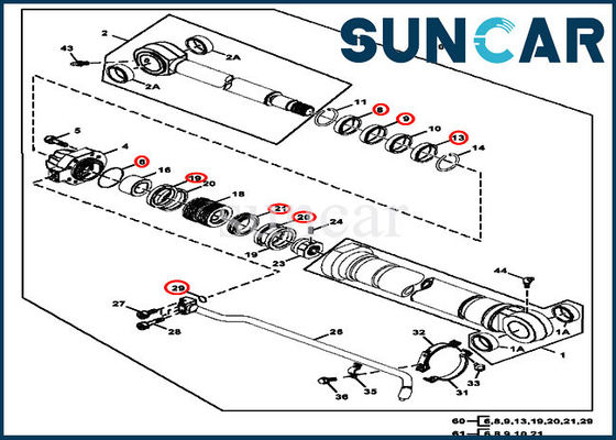 comprar Excavador hidráulico Equipment de Kit For 270CLC 270LC del sello de los equipos AT264439 del cilindro del cubo de JOHN DEERE online manufacture