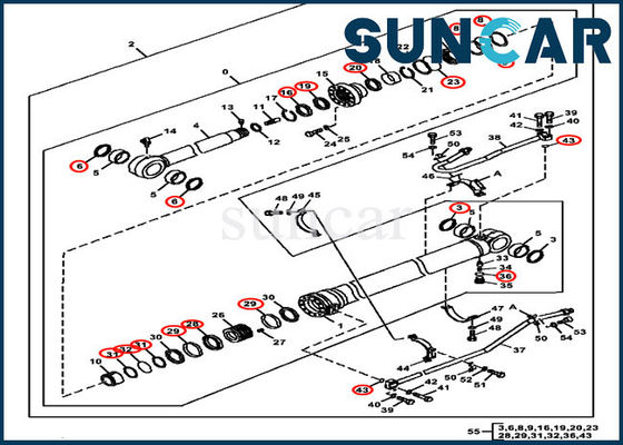 comprar Brazo del palillo de 4640118 cazos que sella el excavador Models de Kit Fits John Deere 350GLC 370C 350DLC online manufacture