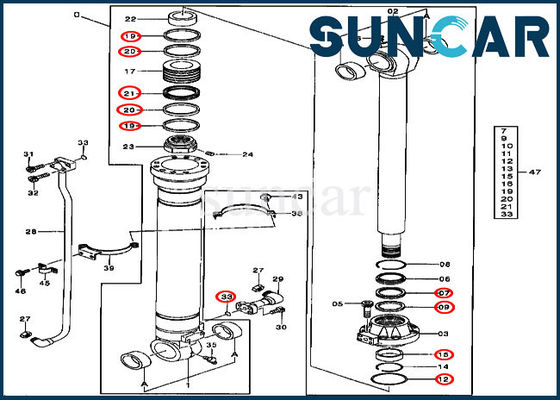 comprar Excavador hidráulico Repair Kits de Kit John Deere 330LCR 450CLC del sello del cilindro del cubo AT264430 online manufacture
