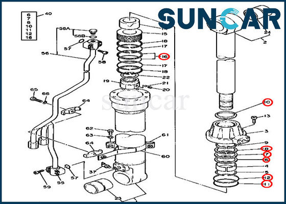 comprar Equipo de reparación del cilindro del auge de los equipos 490 490D Deere del sello de aceite hidráulico de los recambios AT192095 online manufacture