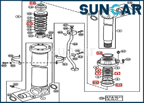 comprar 4438684 equipo del servicio del reemplazo del cilindro hidráulico de John Deere Arm Seal Kit 670GLC 650DLC online manufacture