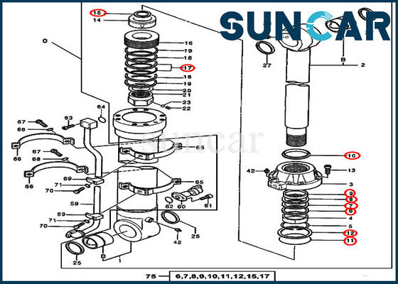 comprar Cubo del equipo 4438690 del sello de aceite del cilindro hidráulico que sella a Kit Fits For 550LC John Deere Models online manufacture