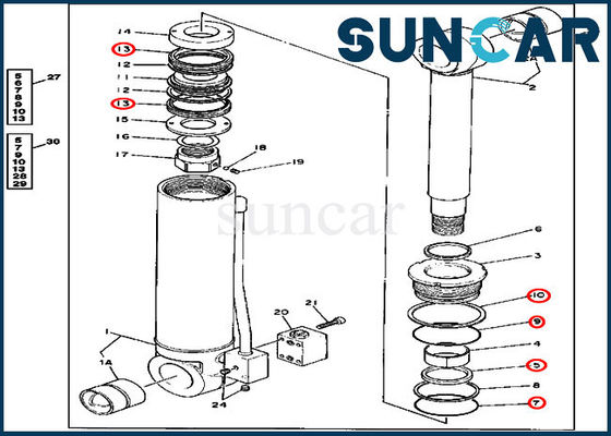 comprar Servicio Kit Fits Excavator 595D John Deere del reemplazo del cilindro de 4240075 estabilizadores online manufacture