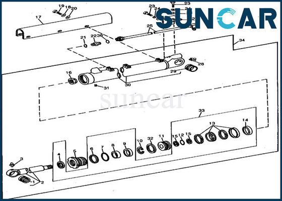 comprar Excavador 690B de Kit Fits 690 del sello de la reparación del cilindro del cubo del reemplazo de JOHN DEERE RE15906 online manufacture