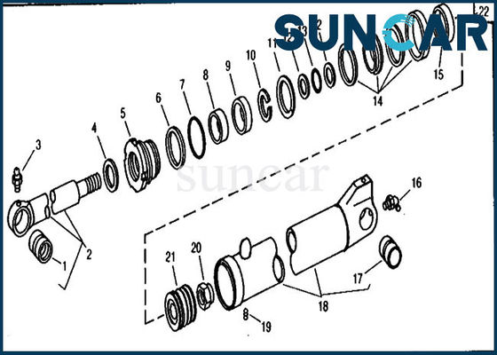 comprar Excavador de Kit For 690C 693C del servicio del cilindro hidráulico de John Deere RE18950 del cubo online manufacture