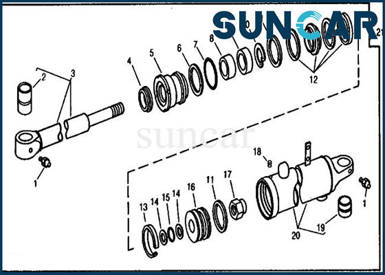 comprar Sello Kit Excavator 690C John Deere Hydraulic Repair Kit de la reparación del cilindro del brazo RE18951 online manufacture