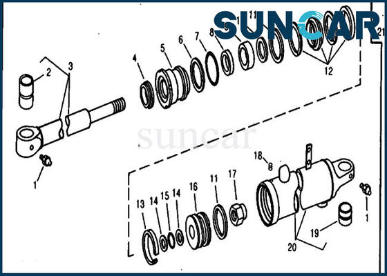 comprar 690 equipos de aislamiento del reemplazo de 690B John Deere RE21406 del cilindro hidráulico del brazo online manufacture