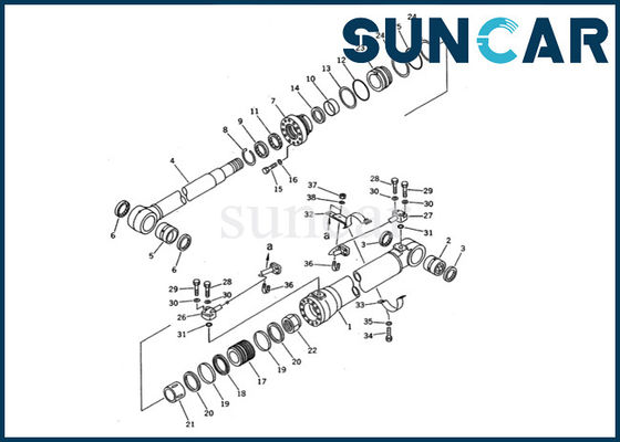 comprar 707-99-47600 piezas internas del excavador de Kit Komatsu PC200-5 del sello del cilindro del auge que sellan el equipo del servicio online manufacture