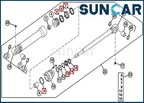 comprar Excavador hidráulico John Deere de Kit For 690ELC del sello del cilindro del cubo de los sellos AH144593 online manufacture