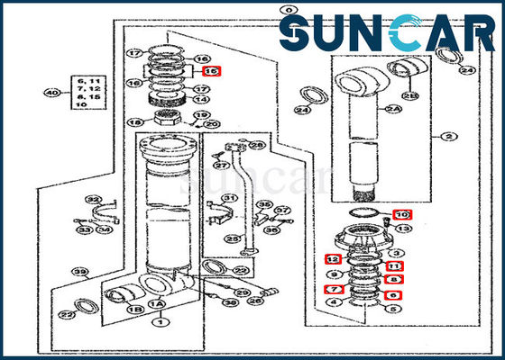comprar 4405053 equipos 750 800C 850DLC John Deere Oil Sealing Kit del sello del cilindro hidráulico online manufacture
