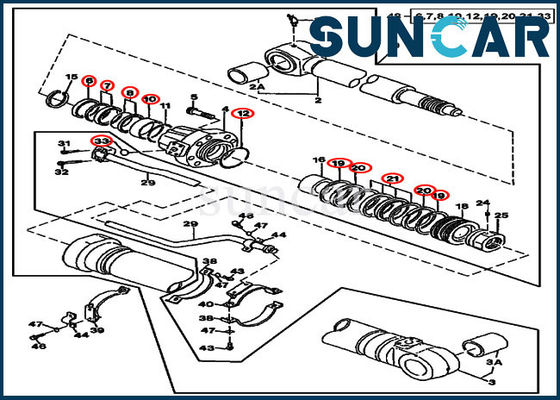 comprar Excavador John Deere Replacement Kits de Kit For 790ELC de la reparación del sello del cilindro del brazo AT196467 online manufacture
