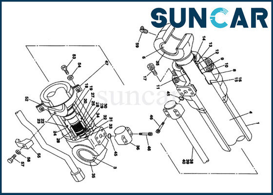 comprar LZ00449 equipo de reparación pesado del cilindro del brazo del excavador del equipo del sello de la CAJA del equipo CX130 CX135SR online manufacture