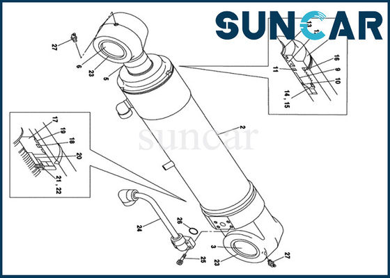 comprar El sello Kit Fits del cilindro del auge LZ00456 ENCAJONA el equipo de reparación interno del montaje del cilindro del excavador de la correa eslabonada de CX135SR online manufacture