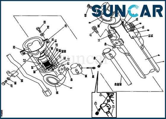 comprar Las piezas de reparación del lacre de Hydraulic del excavador del CASO LZ00443 arman el sello del cilindro que el equipo cabe CX210LR CX240 online manufacture