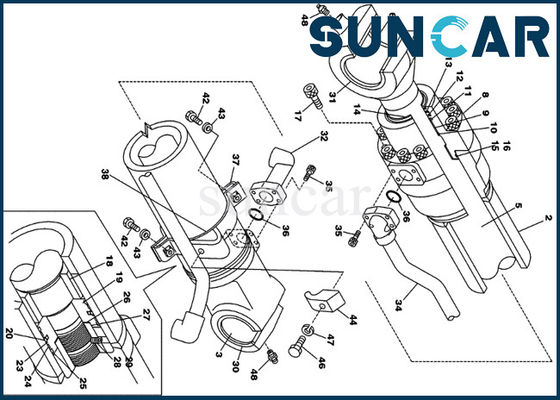comprar Excavador Inner Repair Kits de la correa eslabonada de la CAJA del equipo CX240 CX290 del lacre del cilindro del cubo LZ00444 online manufacture