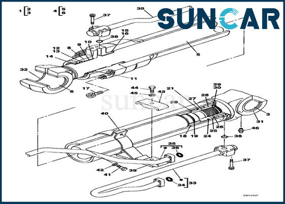 comprar Sello Kit Fits CX330 de Hydraulic Boom Cylinder del excavador de la correa eslabonada de las piezas LZ00477 del equipo del CASO online manufacture