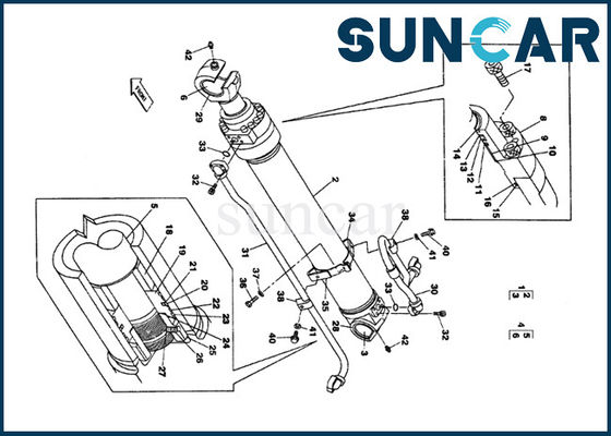 comprar Equipo interno del lacre de la reparación del excavador CX350 de la correa eslabonada de la CAJA del equipo del sello del cilindro del cubo LZ00482 online manufacture