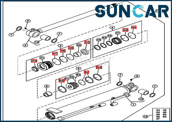 comprar 4634034 excavador Service Kits de Kit Deere 35D 27D de la reparación del sello del cilindro del auge online manufacture