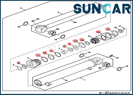 comprar Los equipos de reparación del cilindro del equipo FYD00003882 del sello del brazo caben las piezas de JOHN DEERE del excavador 17D online manufacture