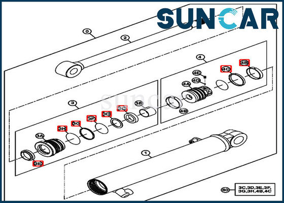 comprar Cilindro del palmo de los equipos 4667621 del sello de Deere que sella los modelos de Kit Fits Excavator 17D online manufacture