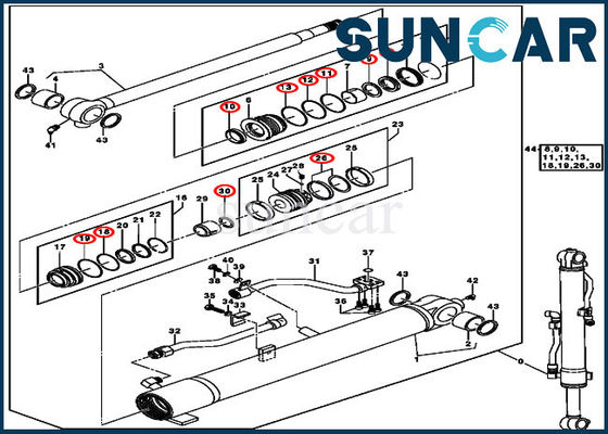 comprar Reparación del cilindro de 0844807 auges que sella el excavador Parts del reemplazo de DEERE de Kit JOHN online manufacture